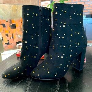 Metallic Star Print Ankle Boots Sz 6